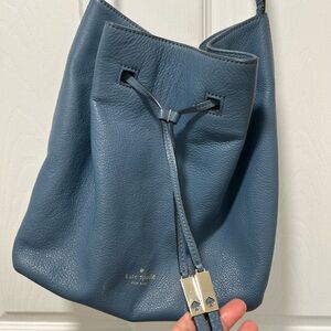 Kate Spade Blue Shoulder Bag with Drawstring Closure